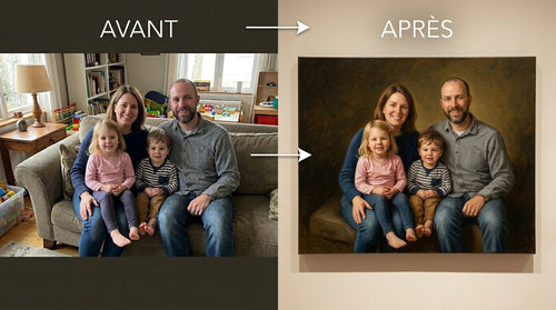Exemple de portrait effet peinture à l'huile, livré aussi en fichier numérique HD