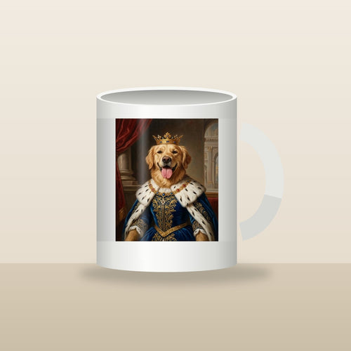 Mug personnalisé avec un portrait de chien en style royal (exemple de réalisation)